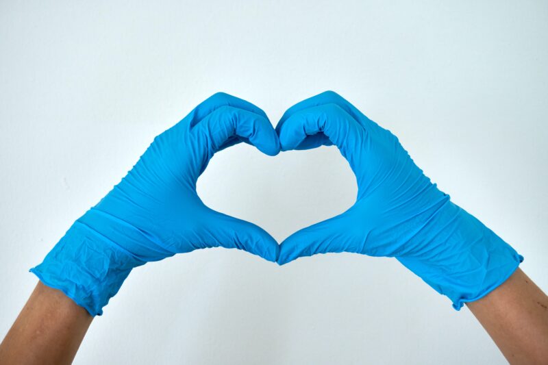 gloves in the shape of a heart